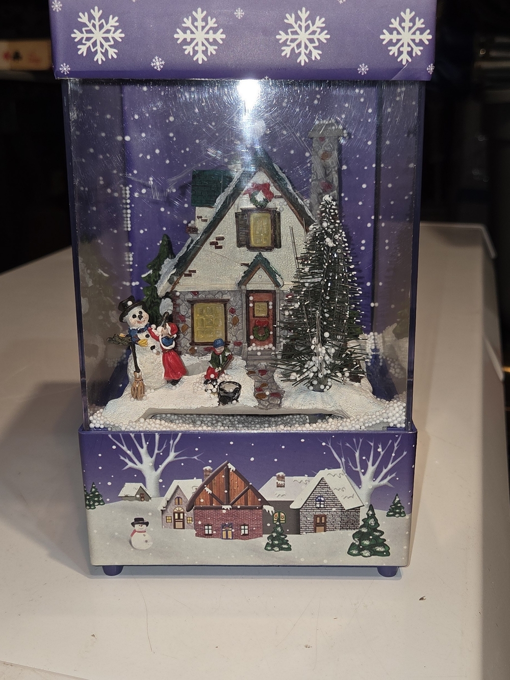 Christmas Touch Music Box With Snow Effect And LED Lights